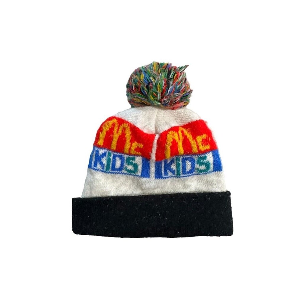 Vintage McDonald's McKids Knit Winter Beanie Stocking Cap Hat Youth Read